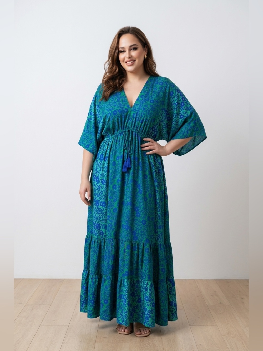 Floral Maxi Dress/Boho Tiered Dress/Cottagecore/Romantic/Coastal/Vacation Dress